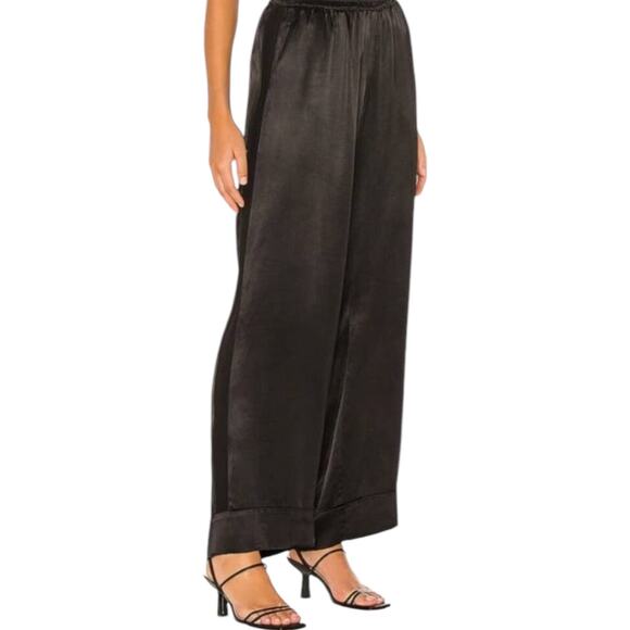 Nation Ltd Fairfax Straight Leg Trouser Pant Silky Relaxed Pull-On Black XS - Picture 1 of 10